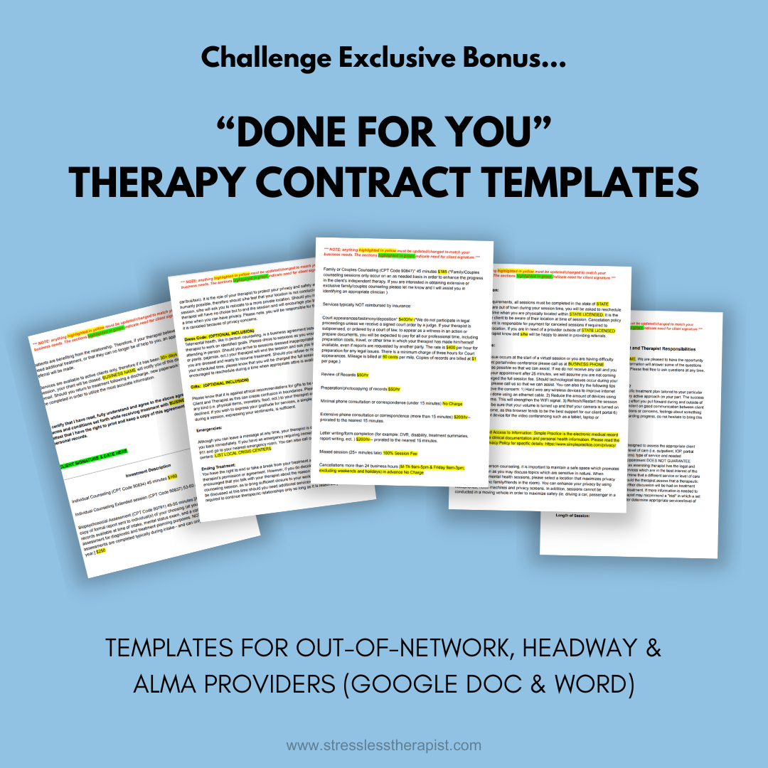 Therapy Contract Templates